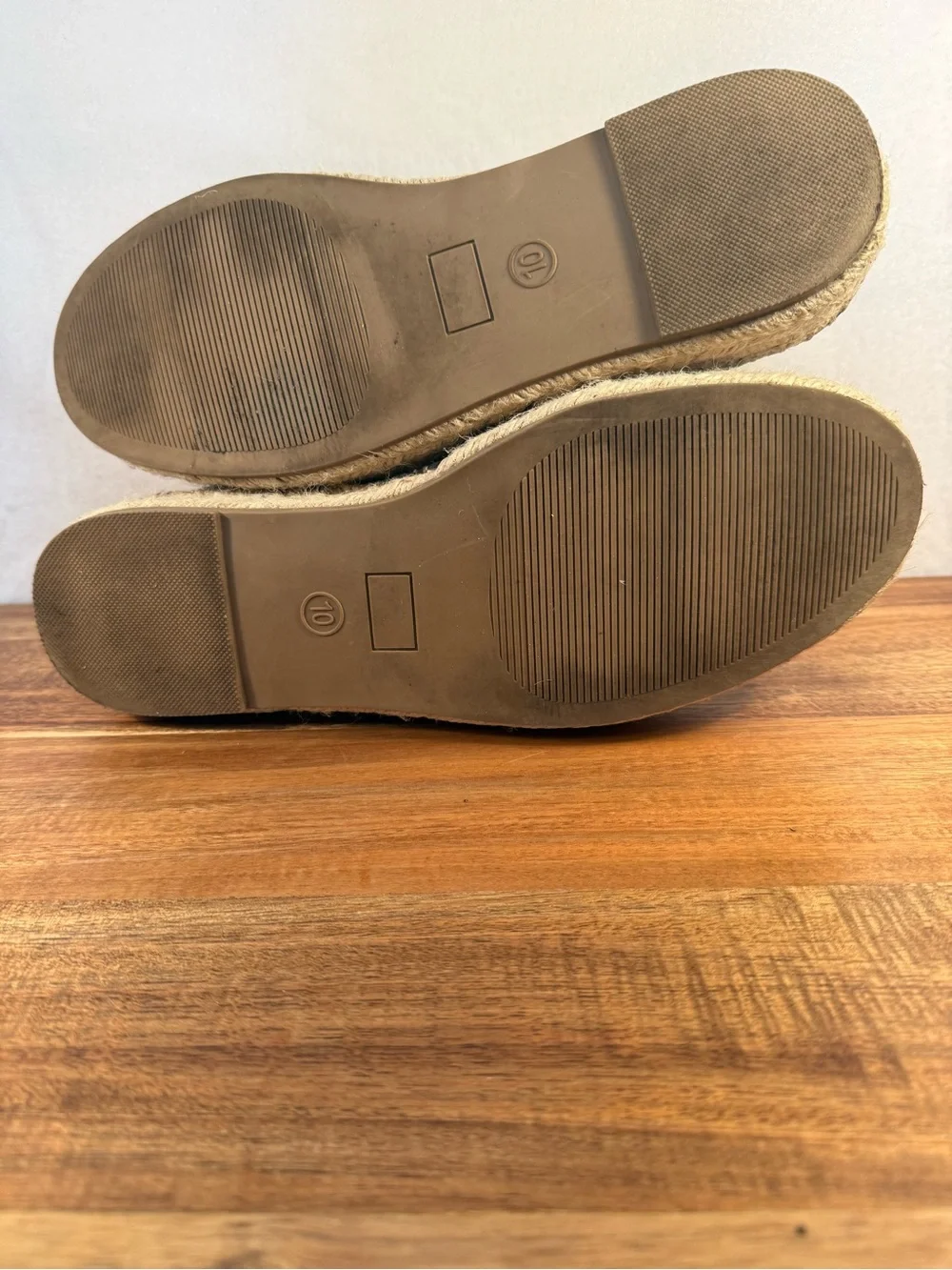 American Eagle Outfitters Blue Denim Platform Espadrilles with Buckle Size 10